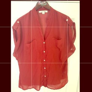 Sheer Maroon Blouse